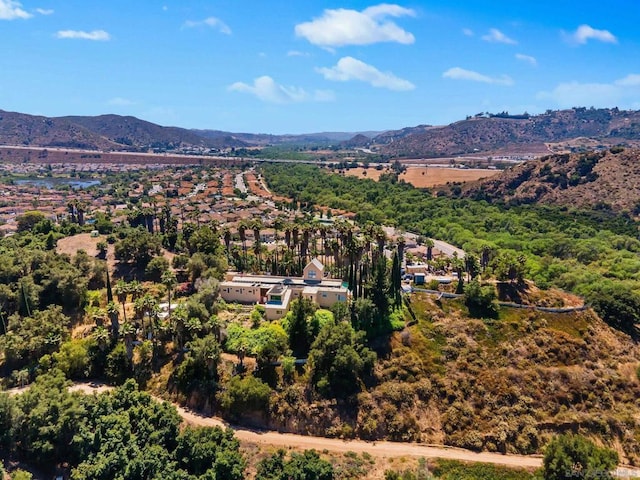 aerial view featuring a mountain view