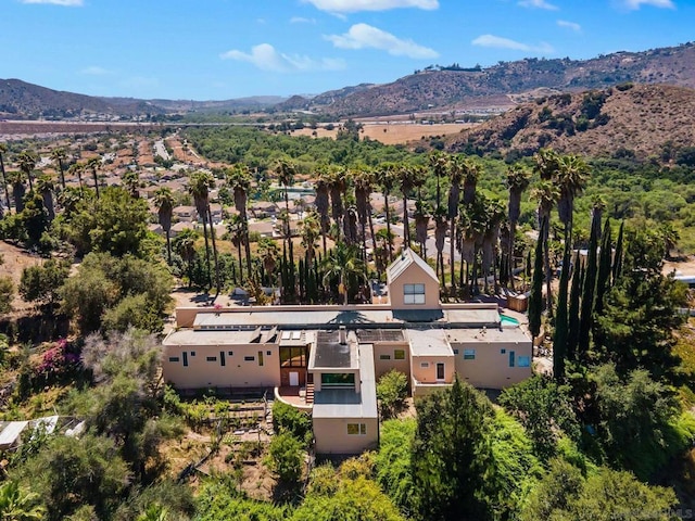 bird's eye view with a mountain view