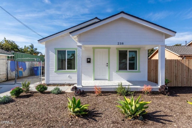 bungalow featuring a porch