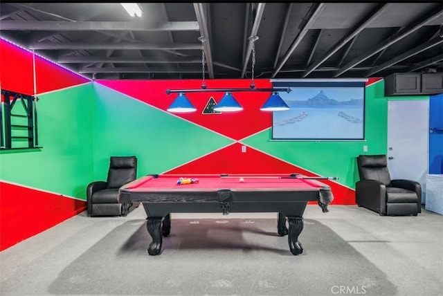 recreation room with pool table