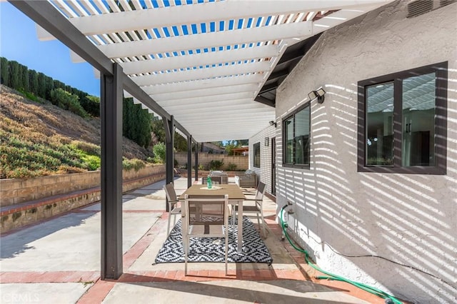 view of patio with a pergola