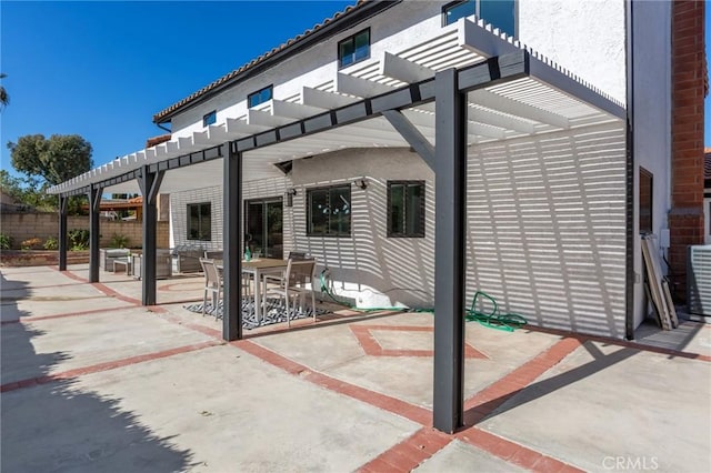 view of patio / terrace with a pergola