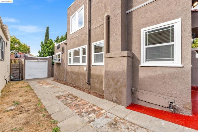 view of home's exterior with a garage