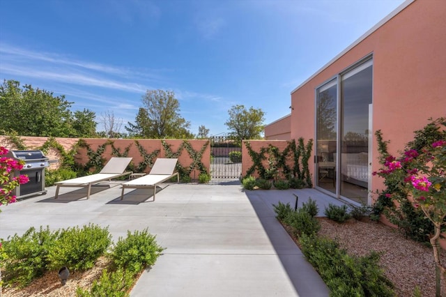 view of patio with area for grilling