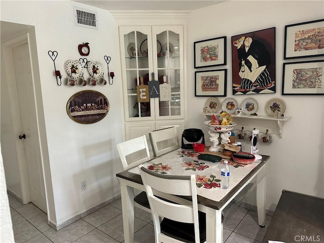 view of tiled dining room