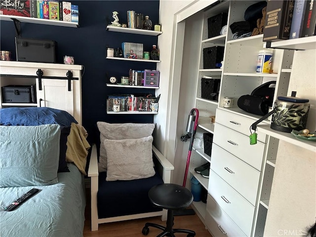 interior space with hardwood / wood-style floors