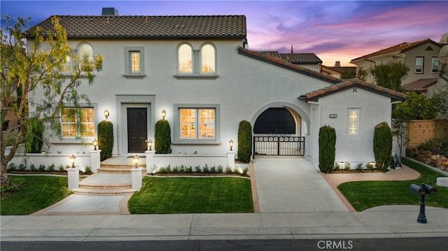 view of mediterranean / spanish house