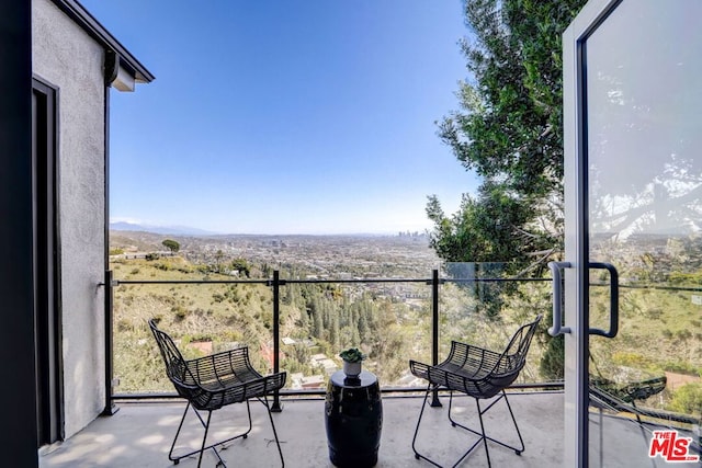 balcony with a mountain view