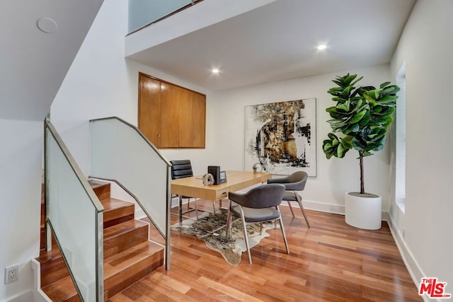 office featuring wood-type flooring