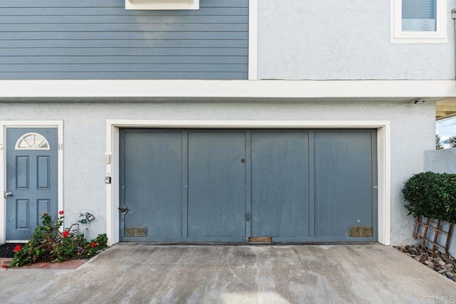 view of garage