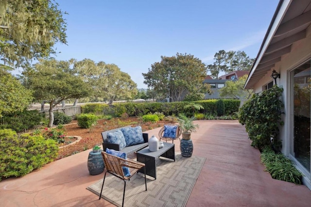 view of patio / terrace with an outdoor living space