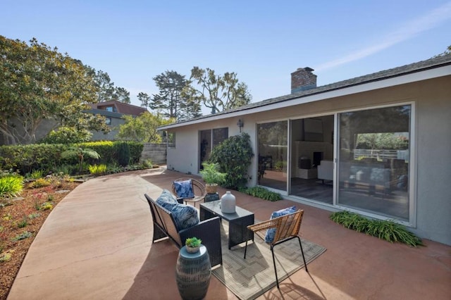 view of patio / terrace with an outdoor living space