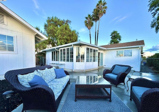 view of patio featuring an outdoor living space