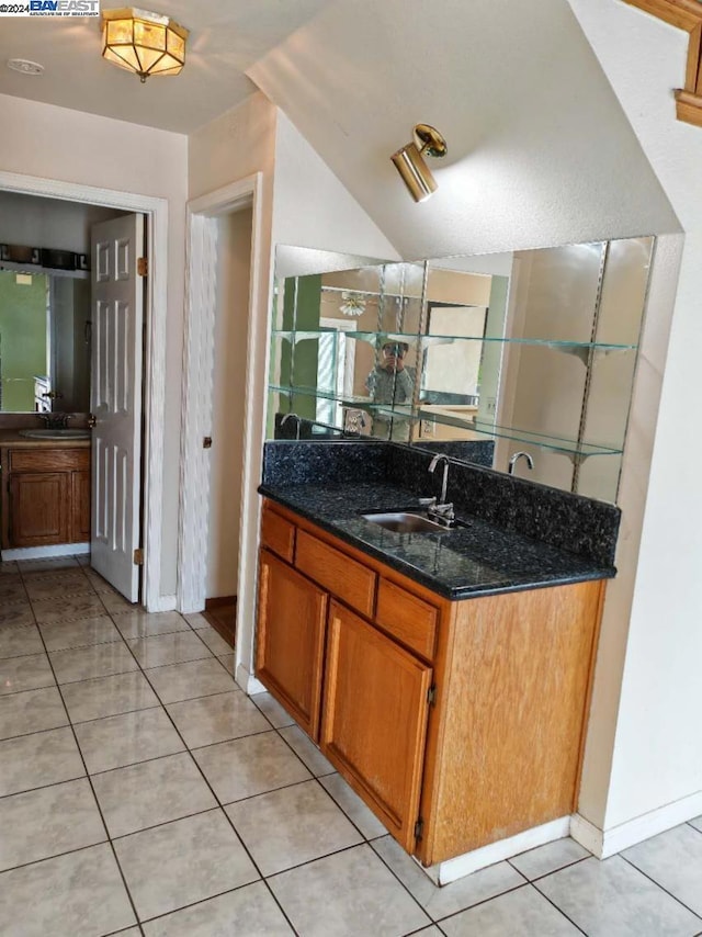 bathroom featuring vanity and tile patterned floors