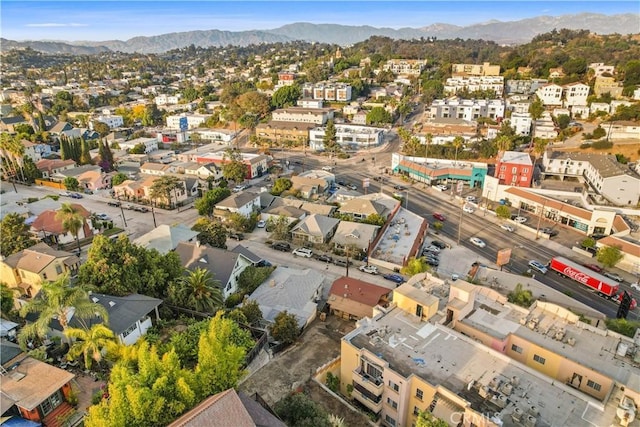 aerial view with a mountain view