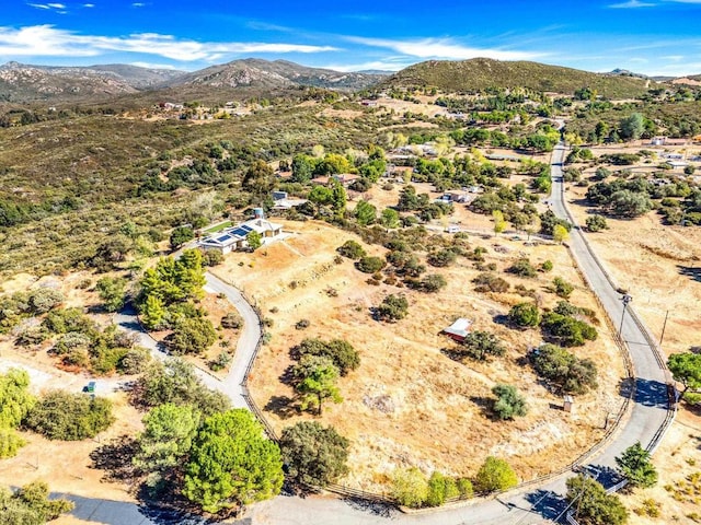 drone / aerial view with a mountain view