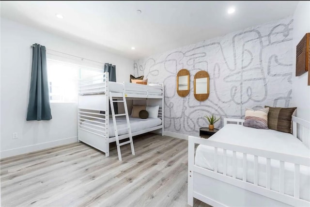 bedroom featuring light hardwood / wood-style flooring