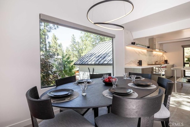 dining area featuring a healthy amount of sunlight