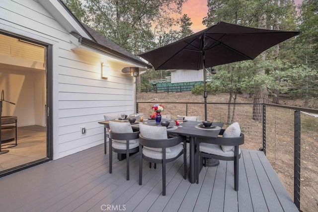 view of deck at dusk