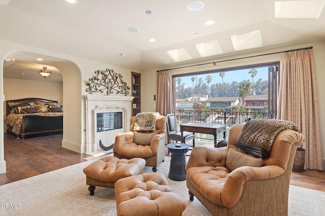 sitting room featuring hardwood / wood-style floors