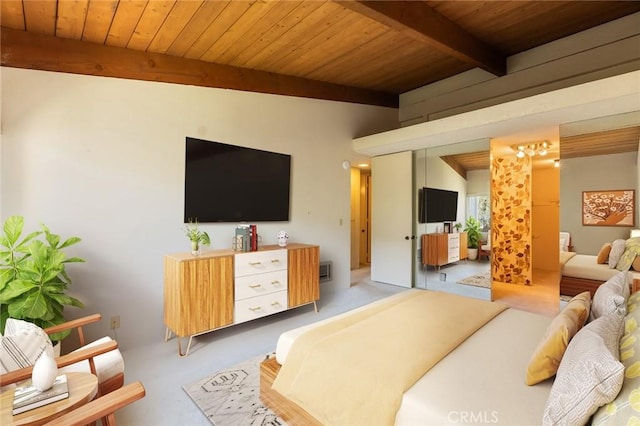 6542 Ocean Crest Dr Unit C-309, Rancho Palos Verdes, CA 90275 - bedroom featuring a wood ceiling with exposed beams