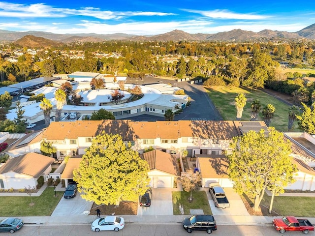 bird's eye view with a mountain view