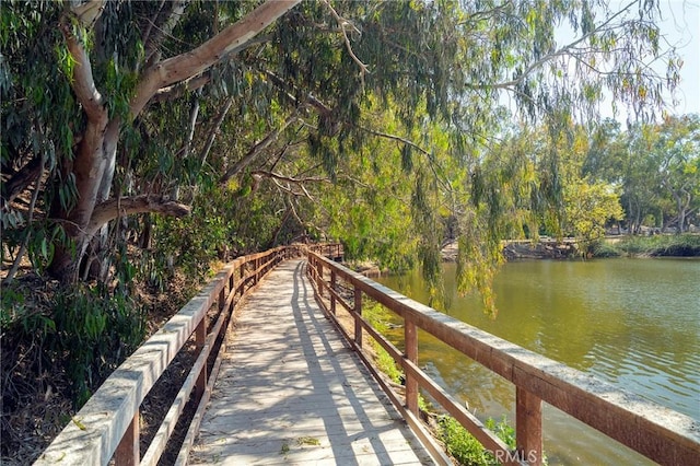 view of community featuring a water view