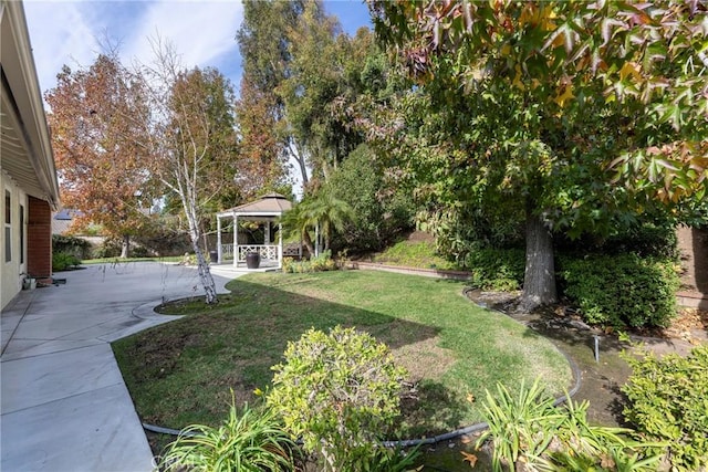 view of yard featuring a gazebo