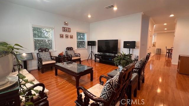 living room featuring light hardwood / wood-style flooring