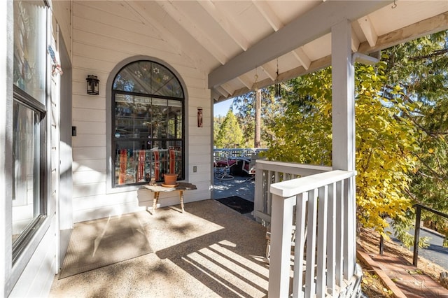 view of patio featuring covered porch