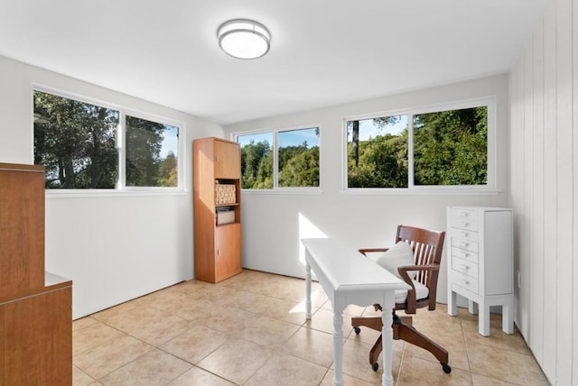 interior space with light tile patterned flooring