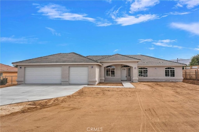 view of front of house with a garage