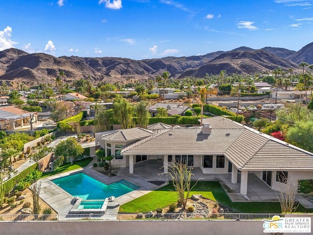 exterior space featuring a mountain view