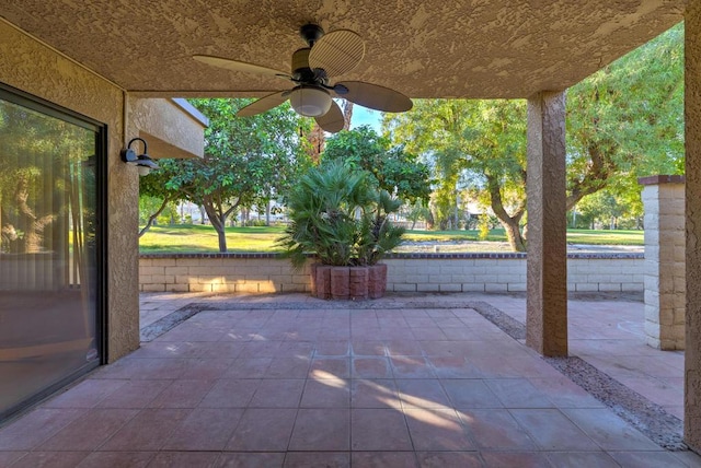 view of patio / terrace with ceiling fan