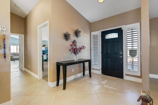 view of tiled foyer entrance