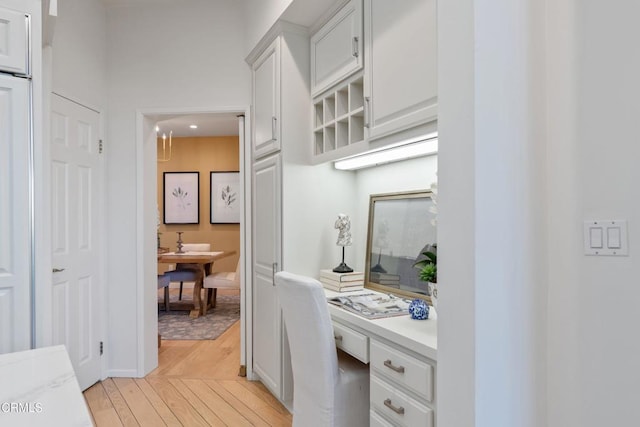 interior space featuring light hardwood / wood-style floors