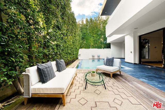 view of patio featuring an outdoor hangout area