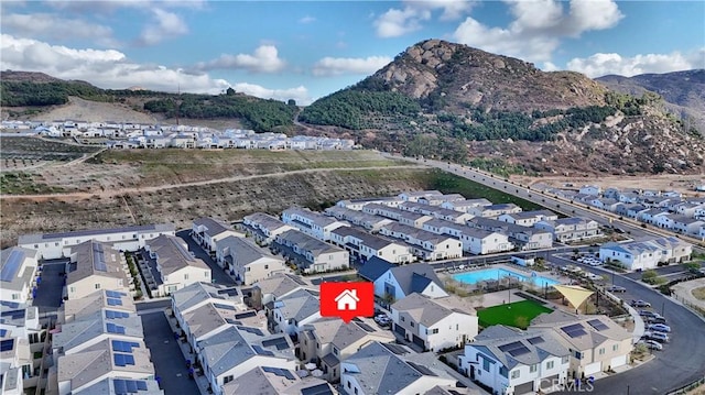 aerial view featuring a mountain view