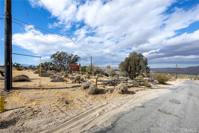 view of street with a rural view