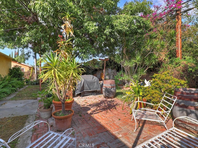 view of patio featuring grilling area