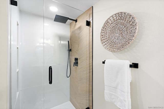 bathroom with an enclosed shower