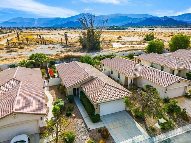 aerial view with a mountain view