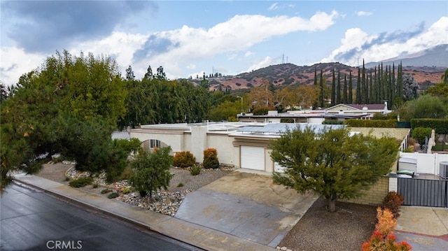 exterior space featuring a mountain view