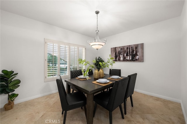 view of tiled dining space