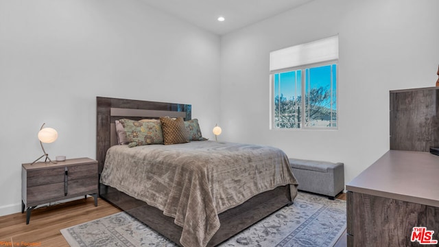 bedroom featuring light hardwood / wood-style flooring