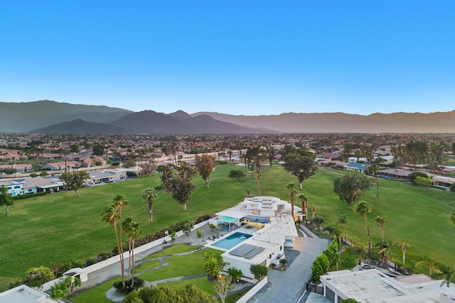 aerial view featuring a mountain view