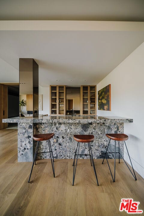 interior space with light hardwood / wood-style floors