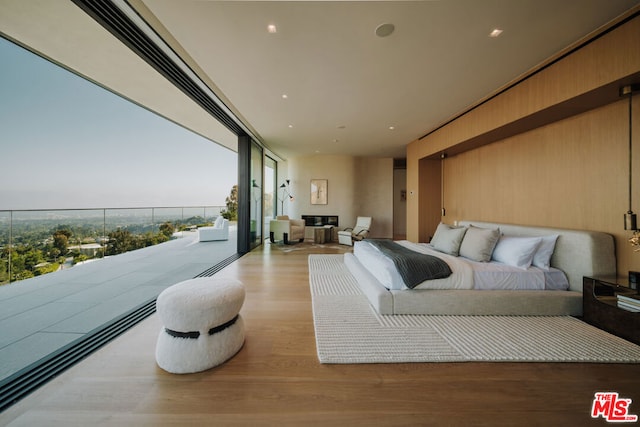 bedroom featuring light wood-type flooring