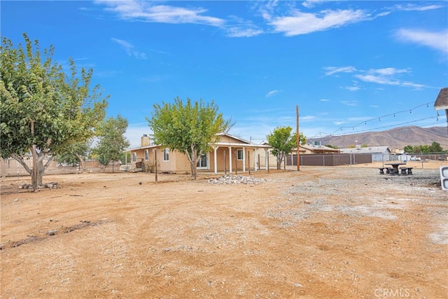 view of yard with fence
