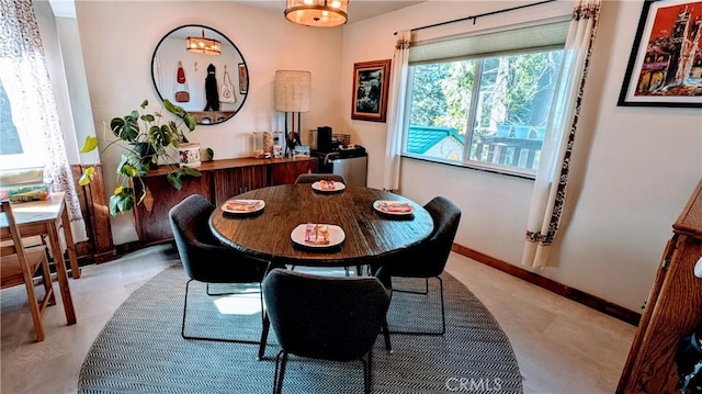 view of dining area